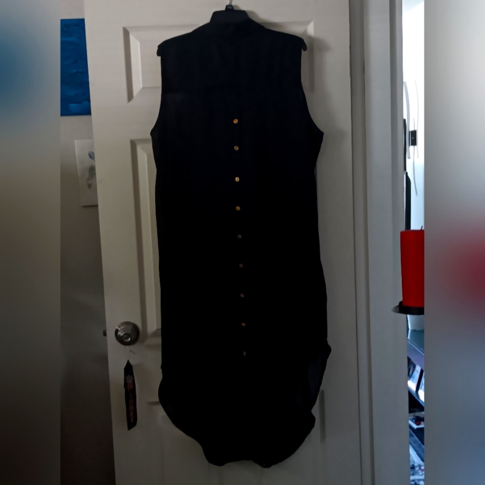 Speed Limit Sleeveless Black Button-Down Dress Sz 3X - Picture 4 of 6